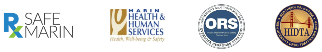 Logos: RxSafe Marin / Marin HHS / Overdose Response Strategy / HIDTA